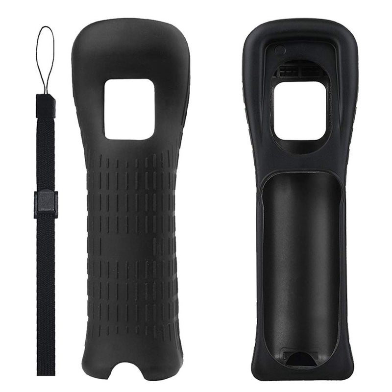 Lactivx 2X Wii Silicone Case Cover with Wrist Strap for Wii Remote Controller (Black) - Image 3